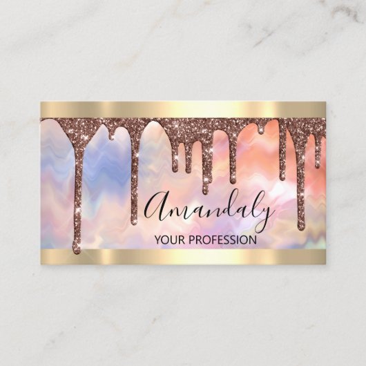 プロフェッショナルメイクアップアーティストラッシュバラ金ゴールド自筆法 名刺 (正面)