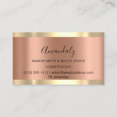 プロフェッショナルメイクアップアーティストラッシュバラ金ゴールド銅 名刺 (裏面)