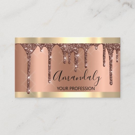 プロフェッショナルメイクアップアーティストラッシュバラ金ゴールド銅 名刺 (正面)