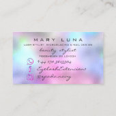 プロフェッショナルメイクアップアーティストラッシュホログラフ明るい赤紫色 名刺 (裏面)