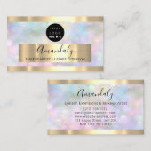 プロフェッショナルメイクアップアーティストラッシュロゴホログラフィック 名刺 (正面/裏面)