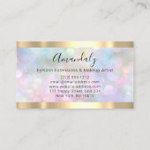 プロフェッショナルメイクアップアーティストラッシュロゴホログラフィック 名刺 (裏面)