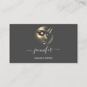 プロフェッショナルメイクアップアーティストラッシュロゴQRコードグラ 名刺 (正面)