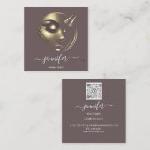 プロフェッショナルメイクアップアーティストラッシュロゴQR赤面 スクエア名刺 (正面/裏面)