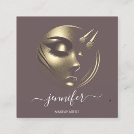 プロフェッショナルメイクアップアーティストラッシュロゴQR赤面 スクエア名刺