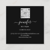 プロフェッショナルメイクアップアーティストラッシュロゴQRBlackWhite スクエア名刺 (裏面)