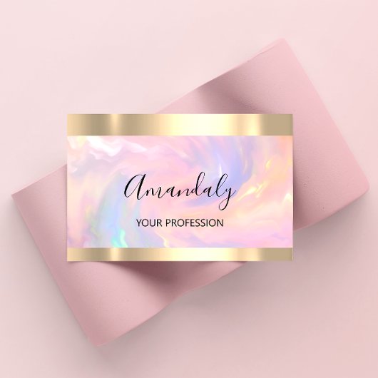 プロフェッショナルメイクアップアーティストラッシュ金ゴールド自筆証書 名刺