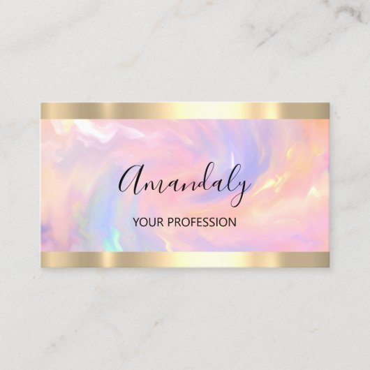 プロフェッショナルメイクアップアーティストラッシュ金ゴールド自筆証書 名刺 (正面)