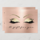 プロフェッショナルメイクアップアーティストラッズエクステンション金ゴールド 招待状 (正面/裏面)