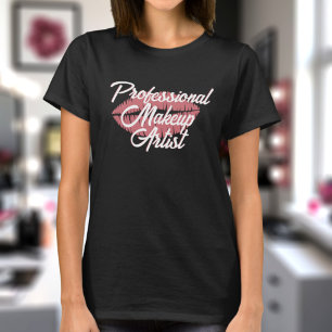 プロフェッショナルメイクアップアーティストリップスティックキスTシャツ Tシャツ