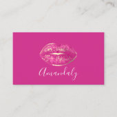 プロフェッショナルメイクアップアーティストリップピンク金ゴールドホワイト 名刺