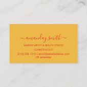 プロフェッショナルメイクアップアーティストレインボー抽象芸術 名刺 (裏面)