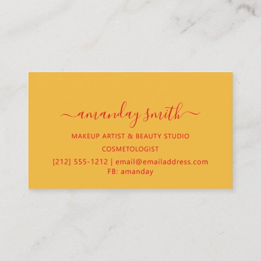 プロフェッショナルメイクアップアーティストレインボー抽象芸術 名刺 (裏面)