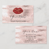 プロフェッショナルメイクアップアーティストレッドキスリップ赤面 名刺 (正面/裏面)