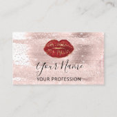 プロフェッショナルメイクアップアーティストレッドキスリップ赤面 名刺 (正面)