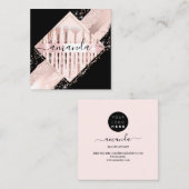 プロフェッショナルメイクアップアーティストロゴブラシバラストローク スクエア名刺 (正面/裏面)