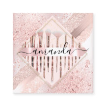 プロフェッショナルメイクアップアーティストロゴブラシバラピンク