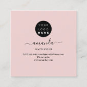 プロフェッショナルメイクアップアーティストロゴブラシバラフレーム スクエア名刺 (裏面)