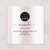 プロフェッショナルメイクアップアーティストロゴブラシバラブラック スクエア名刺 (裏面)