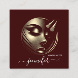 プロフェッショナルメイクアップアーティストロゴブルゴーニュQRコード スクエア名刺