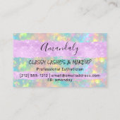プロフェッショナルメイクアップアーティストロゴホログラフパープル 名刺 (裏面)