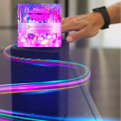 プロフェッショナルメイクアップアーティストロゴリップホログラフィードリップ スクエア名刺