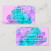 プロフェッショナルメイクアップアーティストロ絵を描ゴPurplePink 名刺 (正面/裏面)