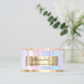 プロフェッショナルメイクアップアーティスト光ピンクのドリップワックス 名刺 (スタンド正面)