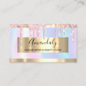 プロフェッショナルメイクアップアーティスト光ピンクのドリップワックス 名刺 (正面)