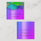 プロフェッショナルメイクアップアーティスト抽象芸術アートワークピンク スクエア名刺 (正面/裏面)