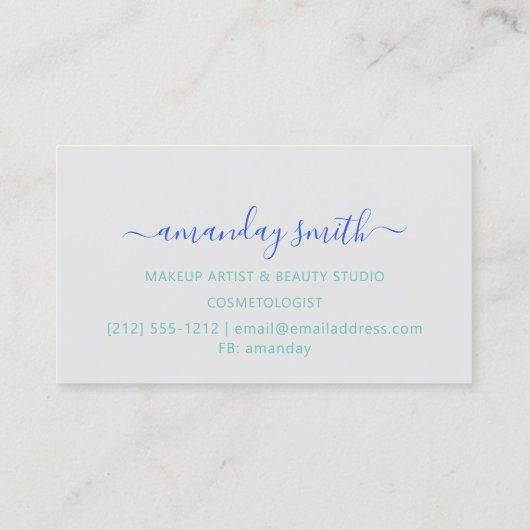 プロフェッショナルメイクアップアーティスト抽象芸術アートワーク灰色 名刺 (裏面)