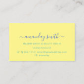 プロフェッショナルメイクアップアーティスト抽象芸術アートワーク 名刺 (裏面)