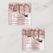 プロフェッショナルメイクアップアーティスト爪、 ネイルマニキュアドリップ スクエア名刺 (正面/裏面)