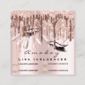 プロフェッショナルメイクアップアーティスト爪、 ネイルマニキュアドリップ スクエア名刺 (正面)