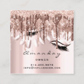 プロフェッショナルメイクアップアーティスト爪、 ネイルマニキュアドリップ スクエア名刺 (裏面)