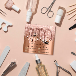 プロフェッショナルメイクアップアーティスト爪、 ネイルマニキュアバラ スクエア名刺