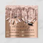 プロフェッショナルメイクアップアーティスト爪、 ネイルマニキュアバラ スクエア名刺 (正面)