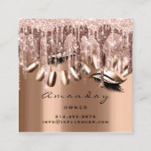 プロフェッショナルメイクアップアーティスト爪、 ネイルマニキュアバラ スクエア名刺 (裏面)