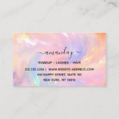 プロフェッショナルメイクアップアーティスト爪、 ネイルラッシュホログラフ 名刺 (裏面)