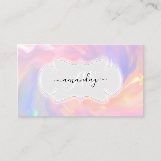 プロフェッショナルメイクアップアーティスト爪、 ネイルラッシュホログラフ 名刺 (正面)