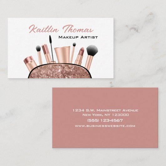 プロフェッショナルメイクアップアーティスト美しい 名刺 (正面/裏面)