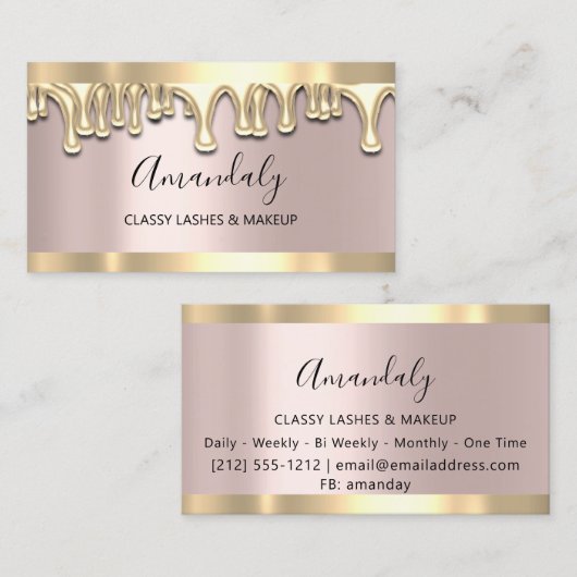 プロフェッショナルメイクアップアーティスト赤面Wxing Lash Drips 名刺 (正面/裏面)