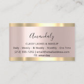 プロフェッショナルメイクアップアーティスト赤面Wxing Lash Drips 名刺 (裏面)