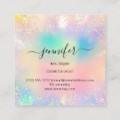 プロフェッショナルメイクアップアーティスト金ゴールドグリッター スクエア名刺 (裏面)