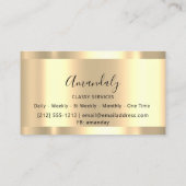 プロフェッショナルメイクアップアーティスト金ゴールドモノクロ 名刺 (裏面)