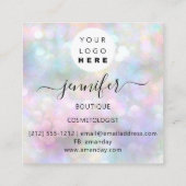 プロフェッショナルメイクアップアーティスト銀自筆証書ロゴ スクエア名刺 (裏面)