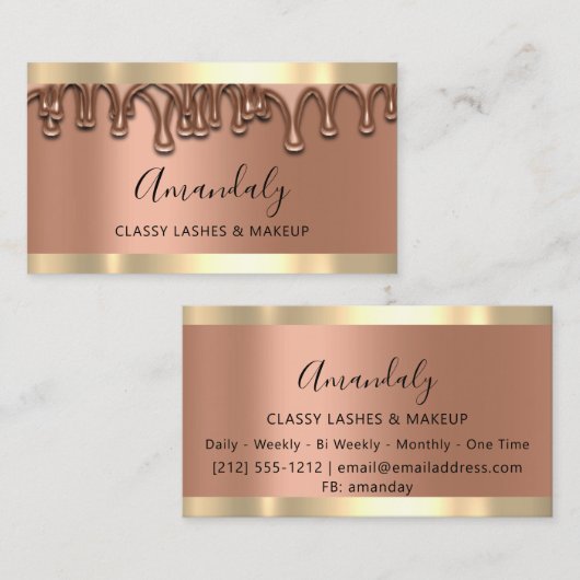 プロフェッショナルメイクアップアーティスト銅バラ点滴 名刺 (正面/裏面)