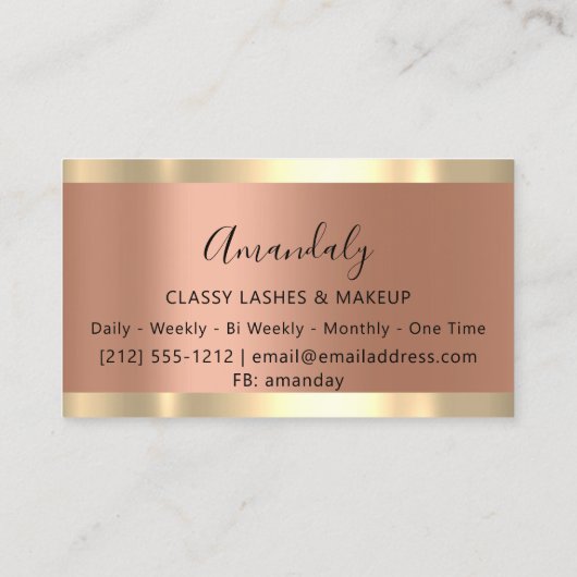 プロフェッショナルメイクアップアーティスト銅バラ点滴 名刺 (裏面)