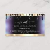 プロフェッショナルメイクアップアーティスト。オンブレブルーブラックドリップ 名刺 (裏面)