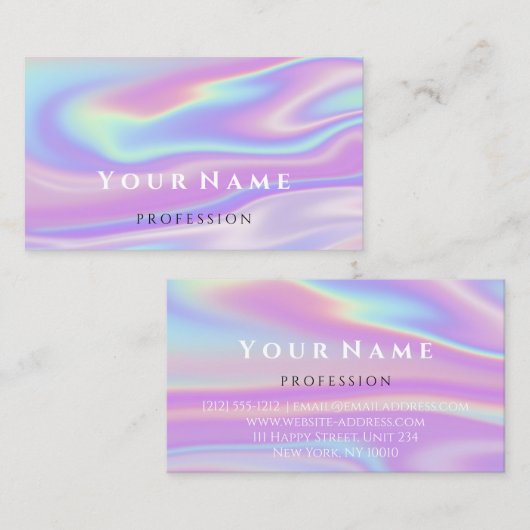 プロフェッショナルメイクアップアーティストUnicorn自筆証書 名刺 (正面/裏面)